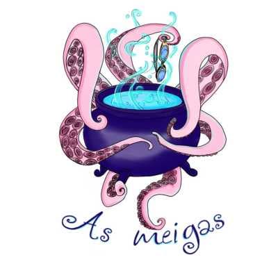 As Meigas Logo mediano branco